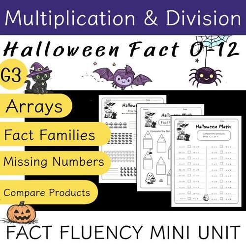 Halloween Multiplication and Division Worksheets 3rd Grade - Facts 1-12 ...