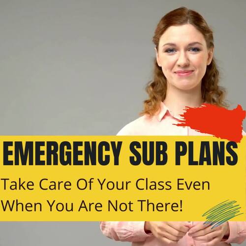 Emergency Sub Plans ELA Substitute Teacher Activities Sub Plan Binder ...