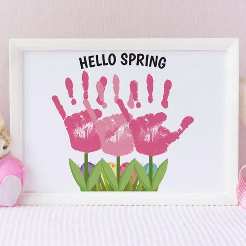 Handprint Spring Craft | Handprint Template | Classroom Spring Easter Activities