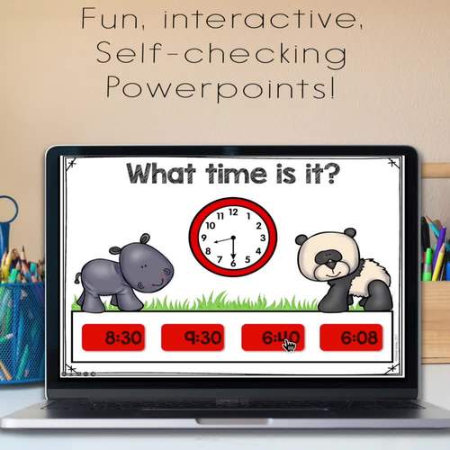 Interactive Math Games Telling time to the hour and half hour Powerpoint