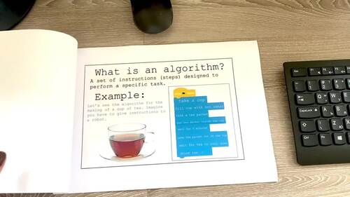 Algorithm drawing exercise book unplugged block coding style | TPT