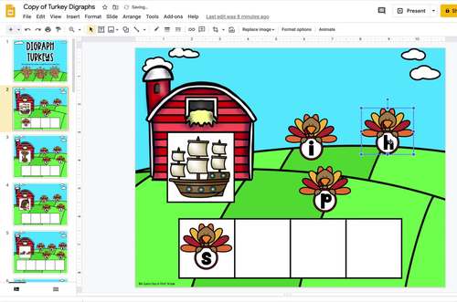 Digraph Turkeys for Google Slides™ by A Sunny Day in First Grade