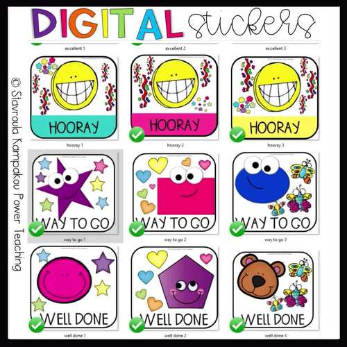 Digital Reward Coupons and Stickers for Google Slides TPT