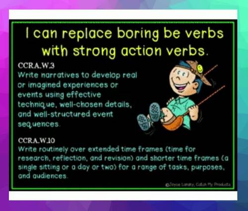 5th Action Verbs Descriptive Narrative Writing Lesson PowerPoint Practice Prompt