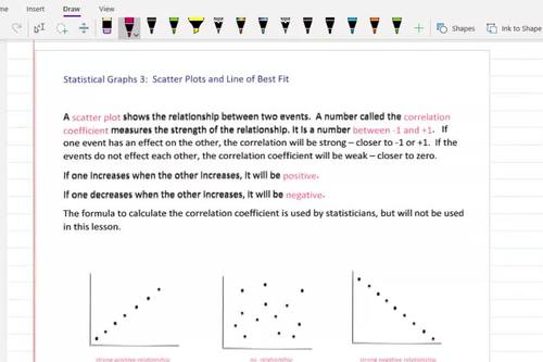 Preview of Scatter Plots & Line of Best Fit (w/o a graphing calculator) - (lesson video)