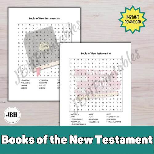New Testament Word Searches Part 6 Answers Included by JBHPrintables