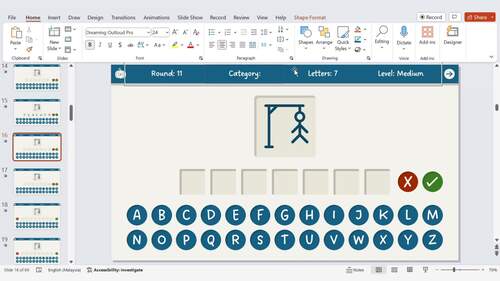 Hangman PowerPoint Game Template by Little Pumpkin Teaching Resources