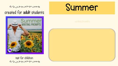 Summer Writing Prompts for Adult ESL by Rike Neville | TPT