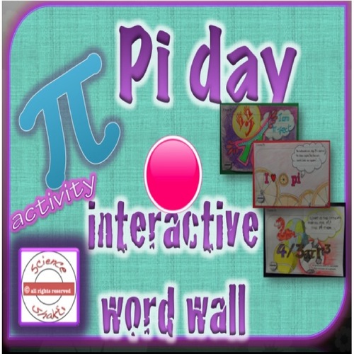 Preview of STEAM Pi Day Interactive Word Wall Activity Growth Mindset UNIVERSAL