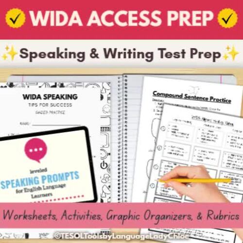 WIDA Test Prep Speaking and Writing Bundle Worksheets Rubrics ...