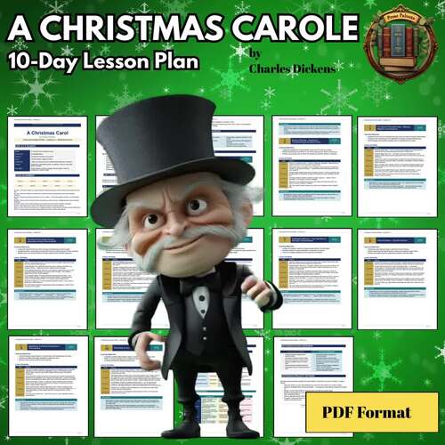 A CHRISTMAS CAROL by Charles Dickens - PDF 10 Day Lesson Plan Novel Study
