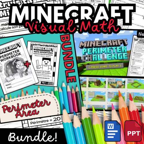 Minecraft Perimeter Worksheets Bundle Geometry Math Activities Workbook ...