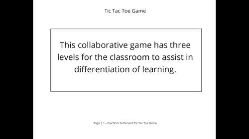 Percent Tic Tac Toe Game by Algebra Beagle | TPT