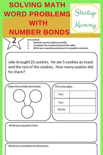 Math Workbook using Number Bonds for Grade 2 by StartupMommy | TPT