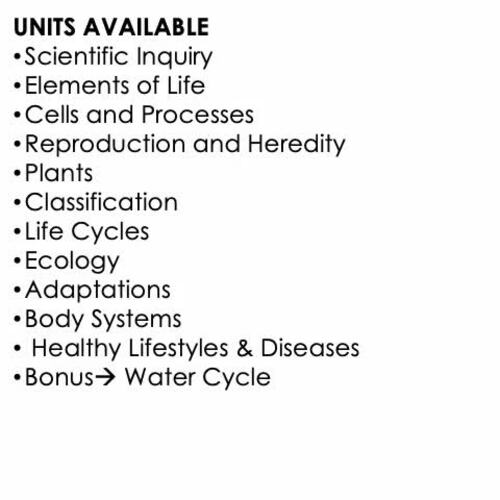 Life Science Outline Notes Life Science Bullet Notes Bundle Curriculum