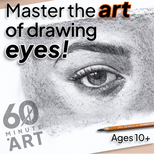 Preview of Draw a Female Eye in Charcoal on Paper