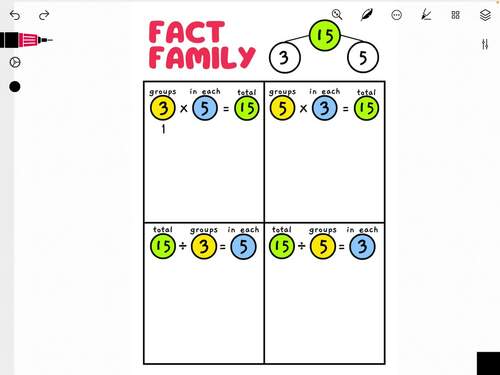 Fact Family Template by Merry Mellow Teacher TPT