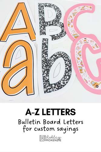 A-Z Bulletin Board Letters Back to School Displays | Pastel Classroom Decor