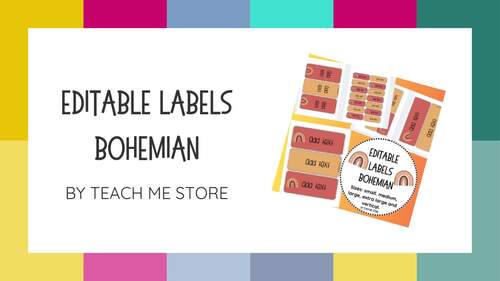Editable Bohemian-themed Labels by Teach me Store | TPT
