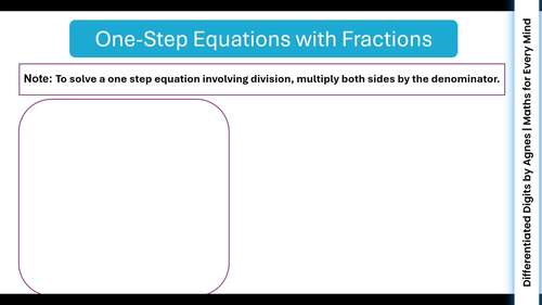 Solving One & Two Step Equations with Fractions | Linear Equations ...