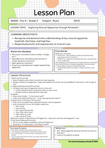 Musical Opposites | Movement and Listening Game for Pre K and Kindergarten