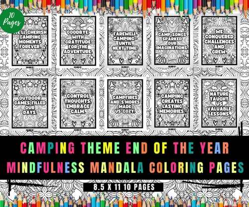 Camping Theme End Of The Year Activities, Calming Corner Coloring Pages