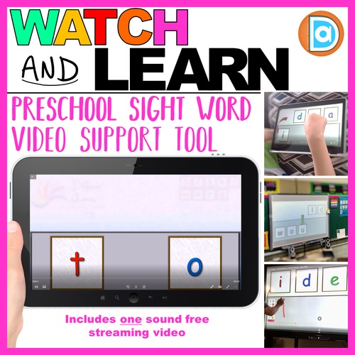 Preview of To | FREE Watch & Learn Sight Words, Preschool Sight Word Support Resource