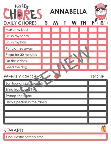 Fun & Editable Behavior Charts (8 Pack) for Boys & Girls, Chore & Task ...