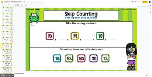 Skip Counting by 2, 5 and 10 Digital Math Game for Google Slides and Seesaw