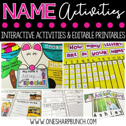 Name Activities and Crafts Editable Name Tracing Name Practice & Name ...