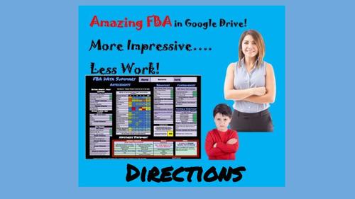 Preview of Amazing FBA;  Functional Behavioral Assessment for Google Drive- Directions
