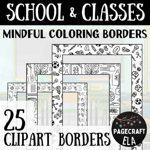 25 Coloring Borders for Worksheets | School and Equipment | Shade and ...