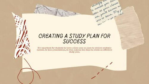 Creating a study plan for success by Quality Teacher Slides | TPT