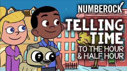 Preview of ♫♪ Telling Time ♫♪ To the Nearest Hour and Half Hour Video ♫♪ NUMBEROCK ♫♪