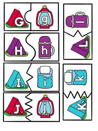 Camping Alphabet Letter Matching Puzzles – Uppercase & Lowercase ...