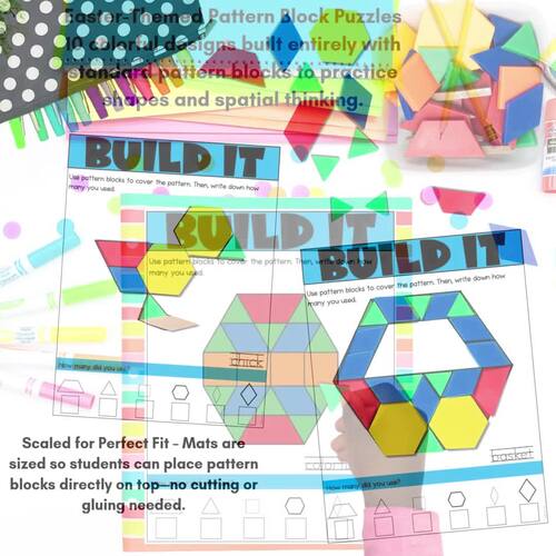 Easter Pattern Block Mats Math Centers by I Love 1st Grade | TPT