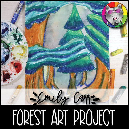 Preview of Emily Carr Art Project, Emily Carr Forest Art Lesson Activity for Elementary