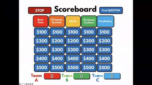 Christmas Holiday Trivia Quiz Show Game for PowerPoint™ and Google Slides™