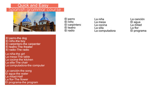 Preview of ALL ABOUT SPANISH NOUNS AND ARTICLES EL/LA/LOS/LAS