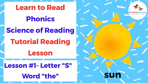 Preview of Letter S video | Lesson #1 | Heart Word | The | science of reading phonics