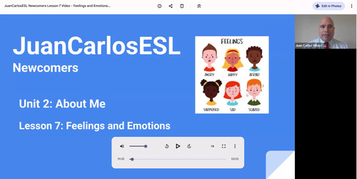 Preview of JuanCarlosESL Newcomers Lesson 7 Video: Feelings and Emotions