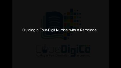 Preview of Dividing a Four digit number with Remainder - High quality HD Animated Video