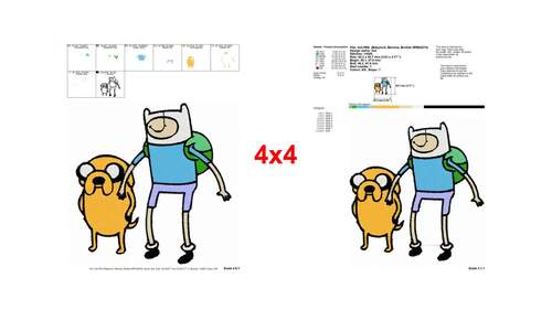 Adventure Time Finn and Jake cartoon character embroidery designs ...