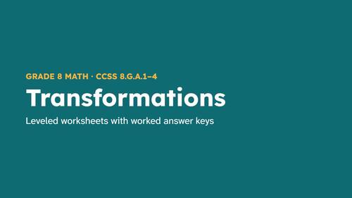 Transformations Worksheets 8th Grade | Rotations, Reflections & Dilations