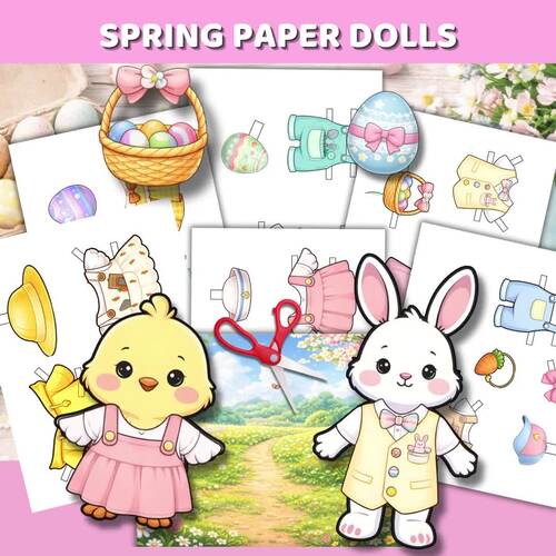 Spring & Easter Paper Doll Craft – Bunny and Chick Dress Up Printable