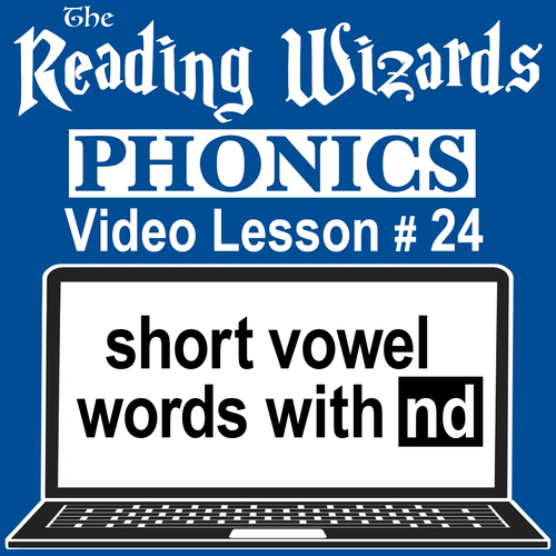 Preview of Phonics Video/Easel Lesson - Words Ending With ND - Reading Wizards #24