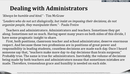 Preview of COMPLETE TEACHER Lesson 75 - Dealing with Administrators