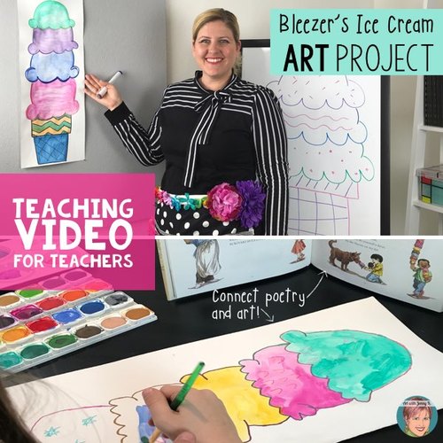 Preview of Free National Poetry Month Lesson: Bleezer's Ice Cream Paintings