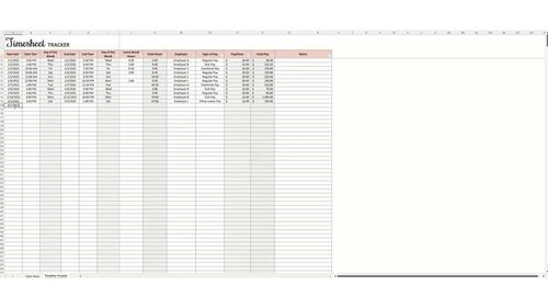 Simple Timesheet Tracker Excel Spreadsheet by Mom Money Map | TPT