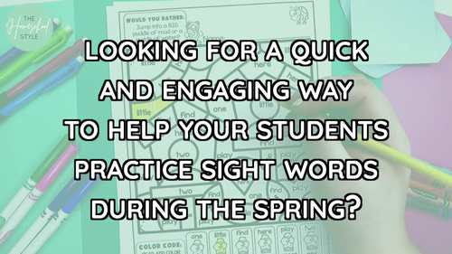 Spring Activities Editable Color by Code Sight Words Practice Morning Work